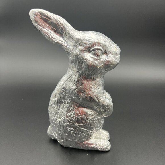 VTG Foil Wrapped Faux Chocolate Easter Bunny Rabbit Silver Decor 11in READ - Picture 6 of 16